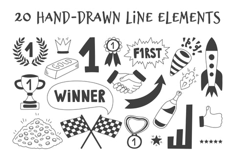 Win & Success Doodles PNG Clipart Sublimation Rin Green 