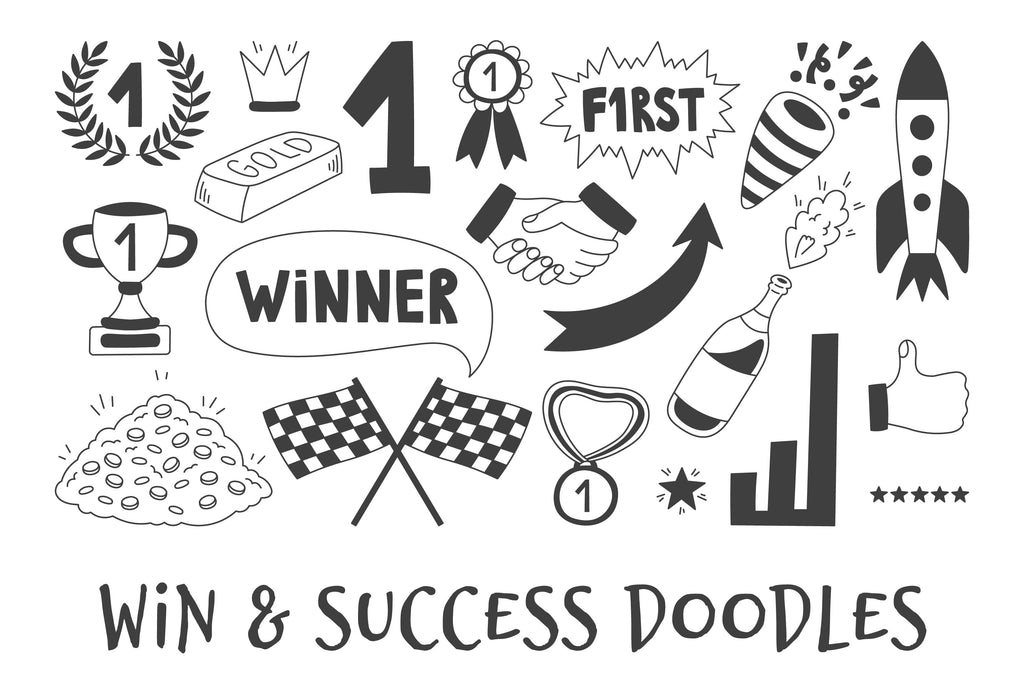 Win & Success Doodles PNG Clipart - So Fontsy