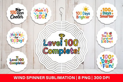 Wind Spinner 100 Days Crayon Fun Quotes Sublimation artnoy 