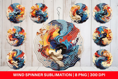Wind Spinner 3D Abstract Paint Colorful Sublimation artnoy 
