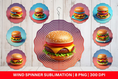 Wind Spinner 3D Burger Sublimation artnoy 