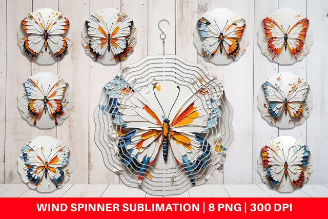 Wind Spinner 3D Butterfly Painting Sublimation artnoy 