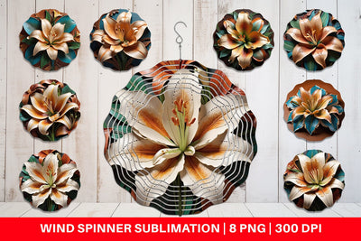 Wind Spinner 3D Carved Lily Sublimation artnoy 