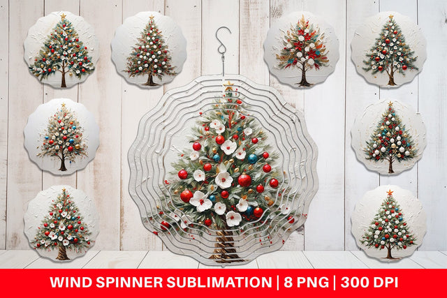 Wind Spinner 3D Christmas Tree Painting Sublimation artnoy 