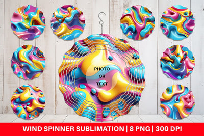 Wind Spinner 3D Colorful Liquid Sublimation artnoy 