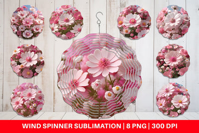 Wind Spinner 3D Cosmos Flowers Sublimation artnoy 