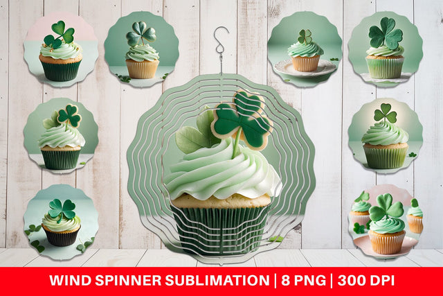Wind Spinner 3D Cupcake Patrick Day Sublimation artnoy 