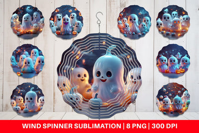 Wind Spinner 3D Cute Ghost Sublimation artnoy 