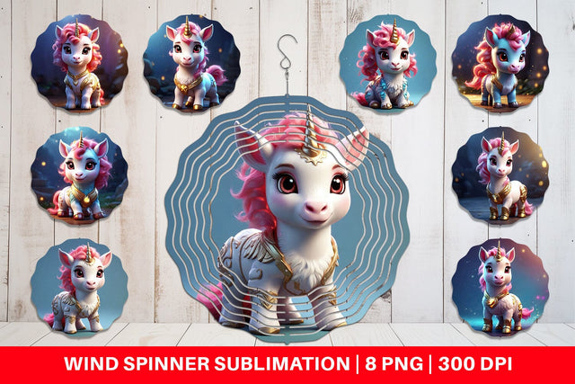 Wind Spinner 3D Cute Unicorn Sublimation artnoy 