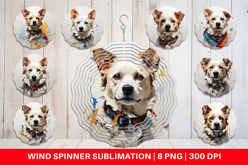 Wind Spinner 3D Dog Painting Sublimation artnoy 