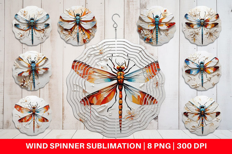 Wind Spinner 3D Dragonfly Painting Sublimation artnoy 