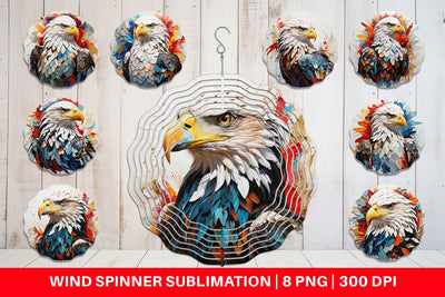 Wind Spinner 3D Eagle Painting Sublimation artnoy 