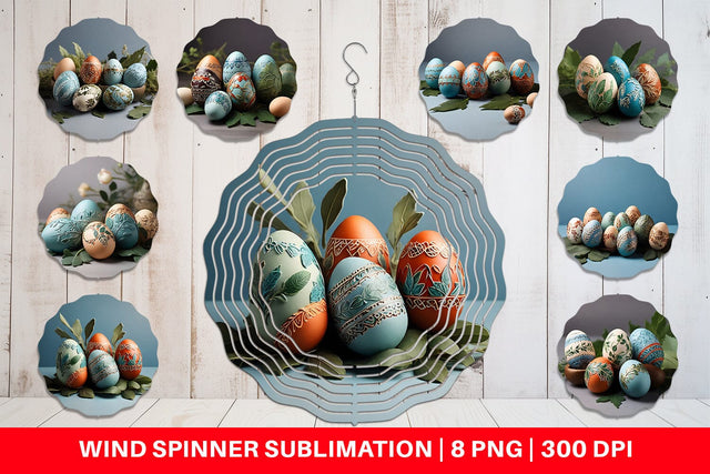 Wind Spinner 3D Easter Eggs Sublimation artnoy 