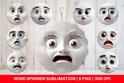 Wind Spinner 3D Face Expressions Sublimation artnoy 