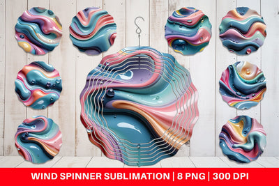 Wind Spinner 3D Flowing Pastel Sublimation artnoy 