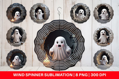 Wind Spinner 3D Ghost From Crack Hole Sublimation artnoy 