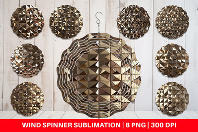 Wind Spinner 3D Gold Polygonal Sublimation artnoy 