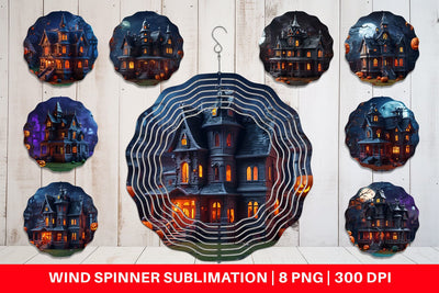 Wind Spinner 3D Haunted House Sublimation artnoy 