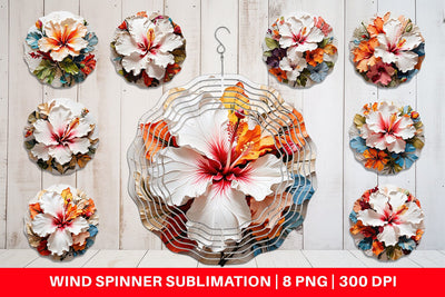 Wind Spinner 3D Hibiscus Flower Sublimation artnoy 