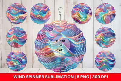 Wind Spinner 3D Holographic Wave Sublimation artnoy 