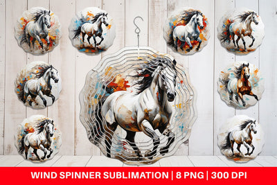 Wind Spinner 3D Horse Painting Sublimation artnoy 