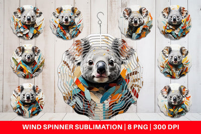 Wind Spinner 3D Koala Painting Sublimation artnoy 