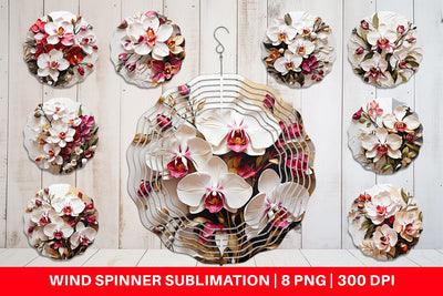 Wind Spinner 3D Orchid Flower Sublimation artnoy 