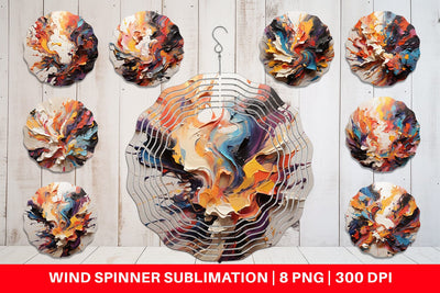 Wind Spinner 3D Paint Splashes Sublimation artnoy 
