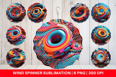Wind Spinner 3D Paint Swirling Colorful Sublimation artnoy 
