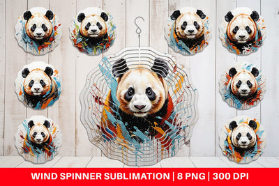 Wind Spinner 3D Panda Painting Sublimation artnoy 