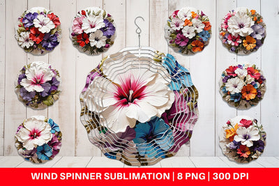 Wind Spinner 3D Petunia Flower Sublimation artnoy 