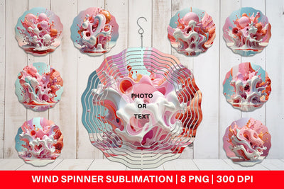 Wind Spinner 3D Pink Liquid Sublimation artnoy 