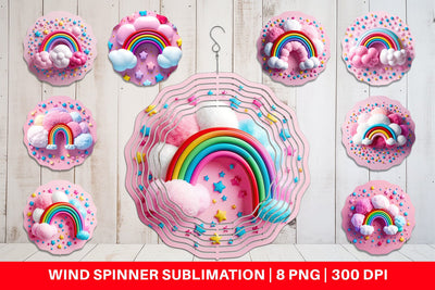 Wind Spinner 3D Rainbow and Cloud Sublimation artnoy 