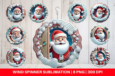 Wind Spinner 3D Santa Claus Sublimation artnoy 