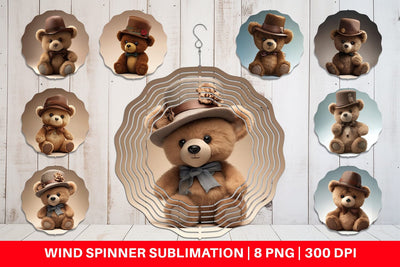 Wind Spinner 3D Teddy Bear Sublimation artnoy 