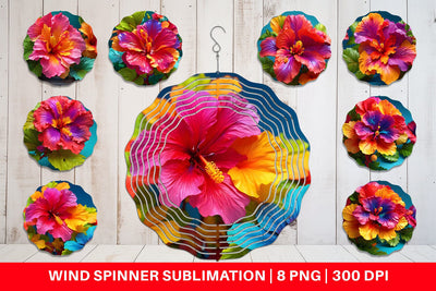 Wind Spinner 3D Tropical Hibiscus Sublimation artnoy 