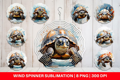 Wind Spinner 3D Turtle Painting Sublimation artnoy 