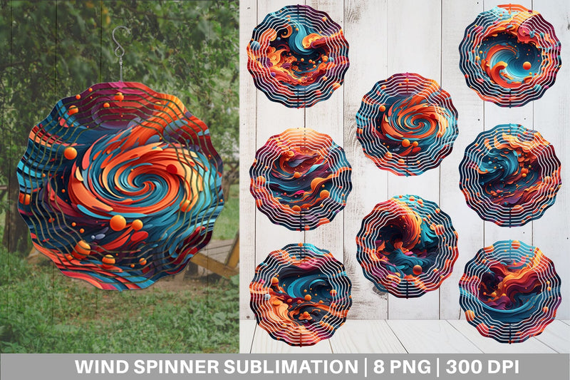 Wind Spinner 3D Wave Colorful Sublimation artnoy 