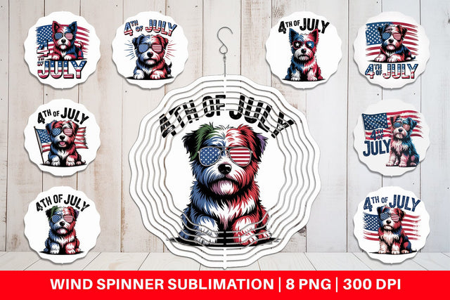 Wind Spinner 4th of July Dog Sublimation artnoy 