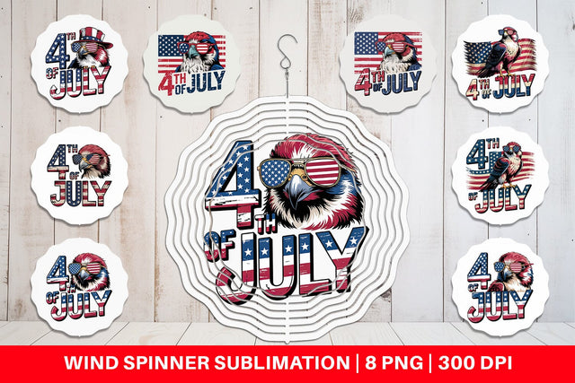 Wind Spinner 4th of July Eagle Sublimation artnoy 