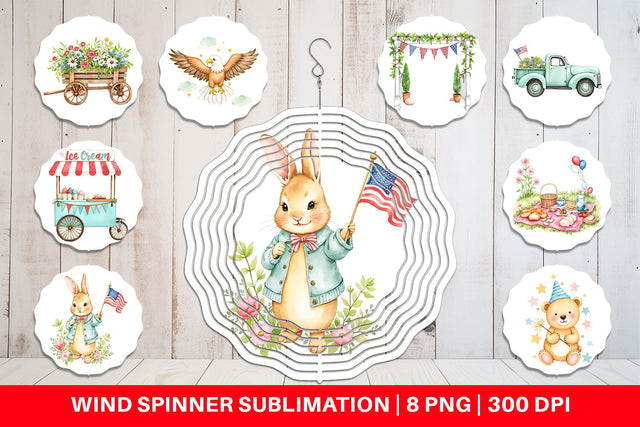 Wind Spinner 4th of July Parade Sublimation artnoy 