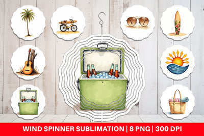 Wind Spinner 70s Endless Summer Watercolor Sublimation artnoy 