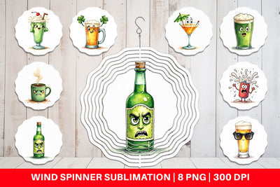 Wind Spinner 70s Green Mascot Sublimation artnoy 