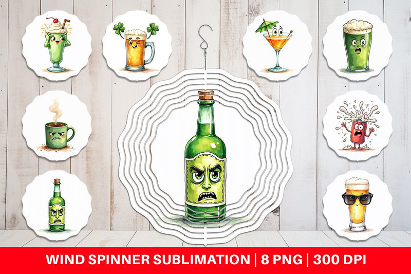 Wind Spinner 70s Green Mascot Sublimation artnoy 