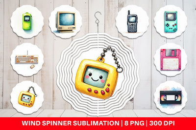 Wind Spinner 90s Tech Gadgets Sublimation artnoy 
