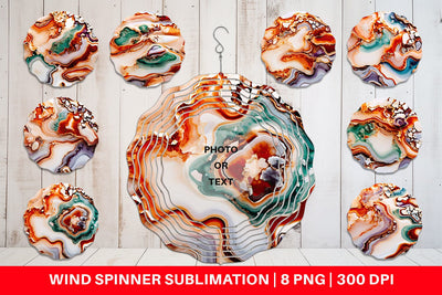Wind Spinner Abstract Agate Sublimation artnoy 