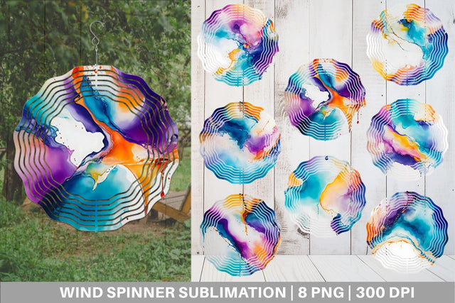 Wind Spinner Abstract Boho Alcohol Ink Sublimation artnoy 