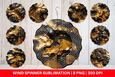 Wind Spinner Abstract Gold Lava Sublimation artnoy 