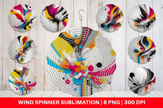 Wind Spinner Abstract Vibrant Colors Sublimation artnoy 