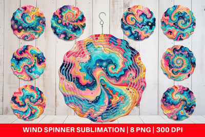 Wind Spinner Abstract Watercolor Swirl Sublimation artnoy 